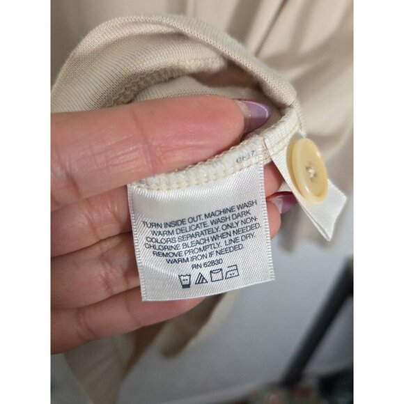 Women's Lands End Blazer Cotton Spandex Size Large Button Down Khaki - Picture 3 of 6